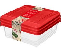 Комплект контейнеров для продуктов "Asti" квадратных 0,5л х 3 шт.