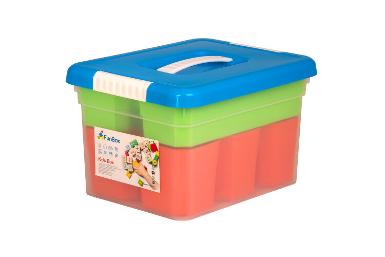 Ящик для хранения KID'S BOX с ручкой 5 л+6 вставок S + лоток S  250х200х157мм