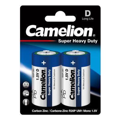 Camelion BLUE R20 BL-2 (R20P-BP2B,  батарейка,1.5В)